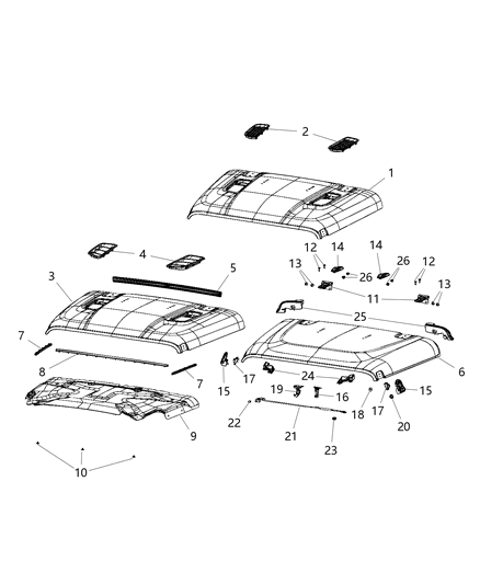 2019 Jeep Wrangler Spring-Hood Pop Up Diagram for 68282156AB