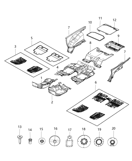 2018 Jeep Wrangler Mat-Cargo Diagram for 6RX80DX9AA