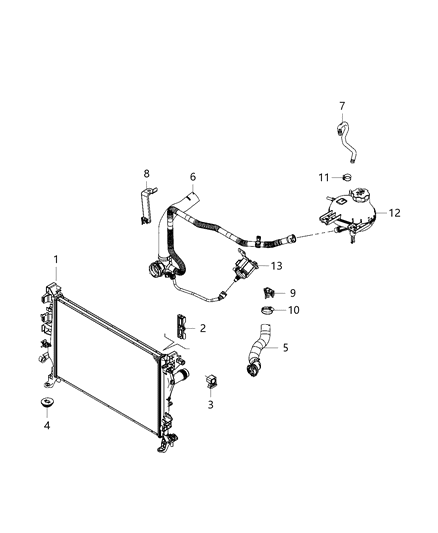 2020 Jeep Renegade Radiator And Related Parts Diagram 5