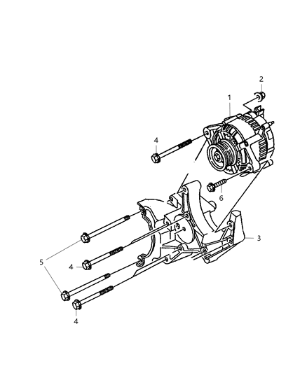 1999 Dodge Ram 1500 Alternator & Mounting Diagram 3