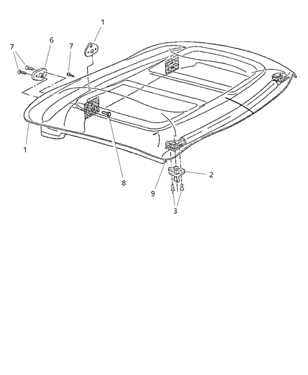 2000 Dodge Viper Roof - Hard Top Diagram