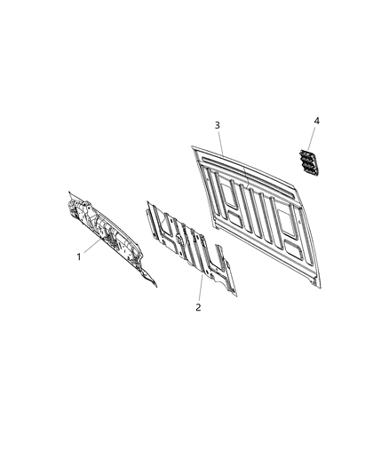 2017 Ram 5500 Aperture Panel And Pillar Supports - Cab Back Diagram