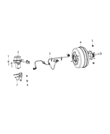 2019 Ram 3500 Pickup Booster & Pump, Vacuum Power Brake, Hydro Booster Diagram 2