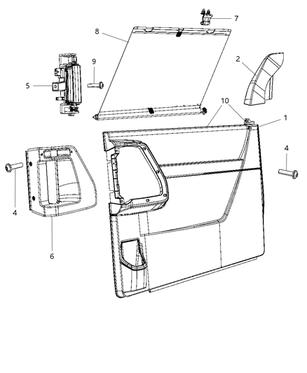 2009 Dodge Grand Caravan Cover-Sliding Door Diagram for 1JV82XDVAA