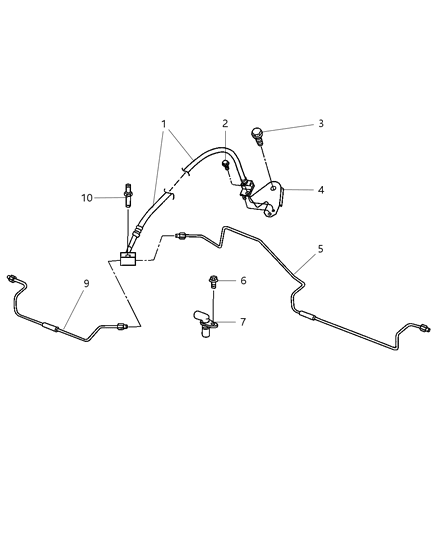 2002 Jeep Liberty Brake Lines, Rear Diagram