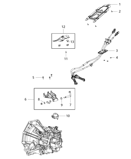 2015 Jeep Renegade Gear Shift Cable And Bracket Diagram 1