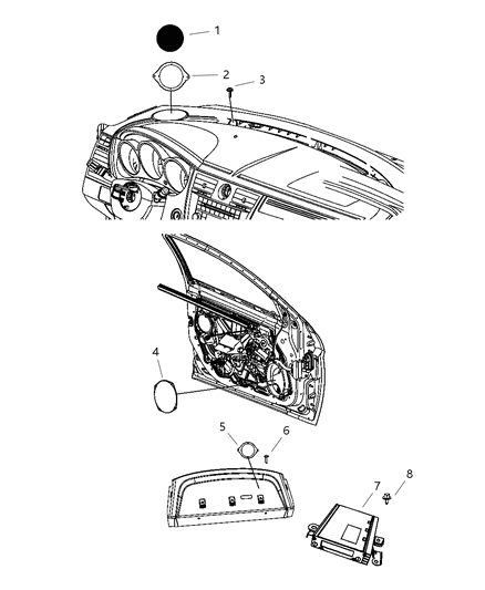 2007 Chrysler Sebring Speakers & Related Items Diagram