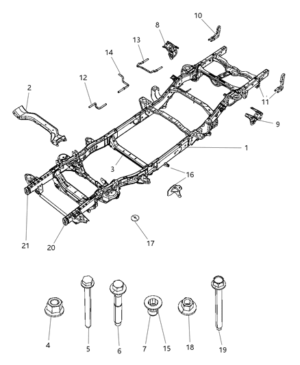 2011 Ram 1500 Frame, Complete Diagram 1