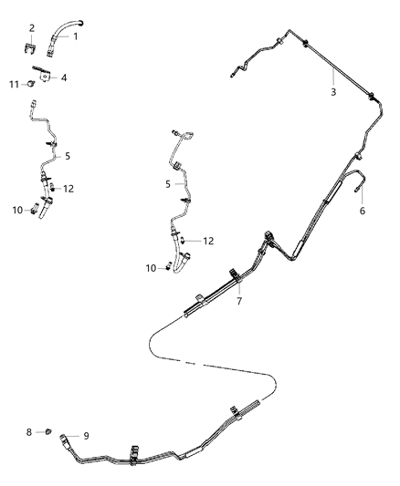 2014 Chrysler 200 Brake Tubes, Rear Diagram