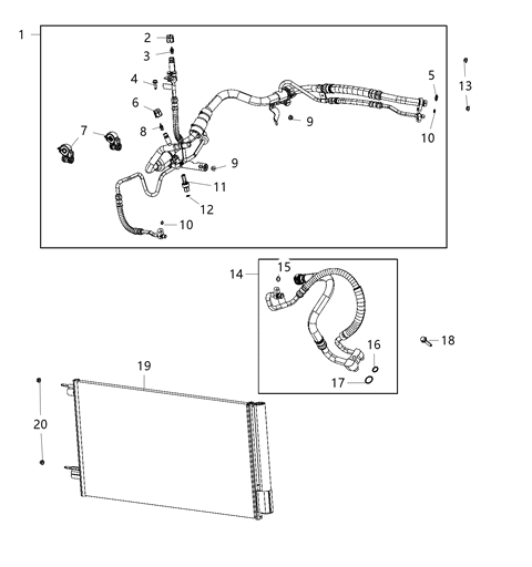 2021 Jeep Compass Line-A/C Suction And Liquid Diagram for 68302520AG