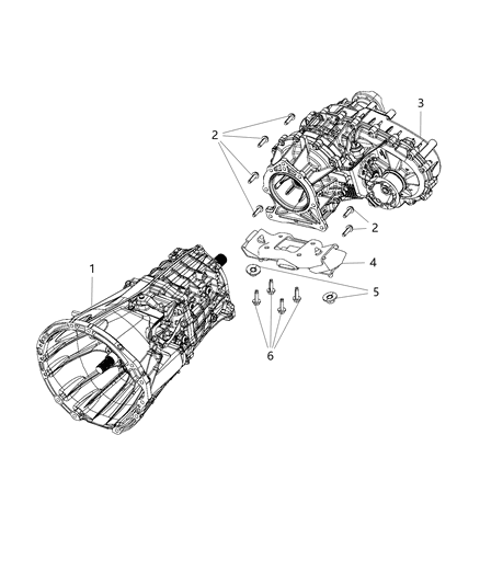 2020 Jeep Wrangler INSULATOR-Transmission Mount Diagram for 68236165AC