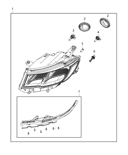 2021 Jeep Compass Headlamp Diagram for 55112707AF