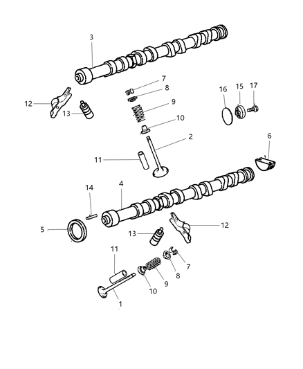2004 Dodge Stratus Sedan Camshaft & Valves Diagram 3
