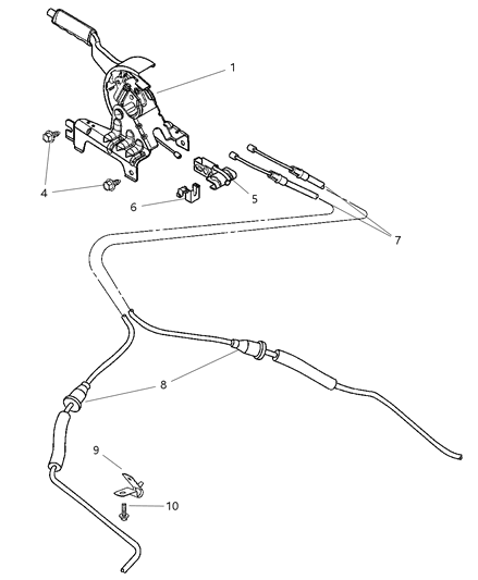 2003 Chrysler Sebring Cable-Parking Brake Diagram for 4779287AA