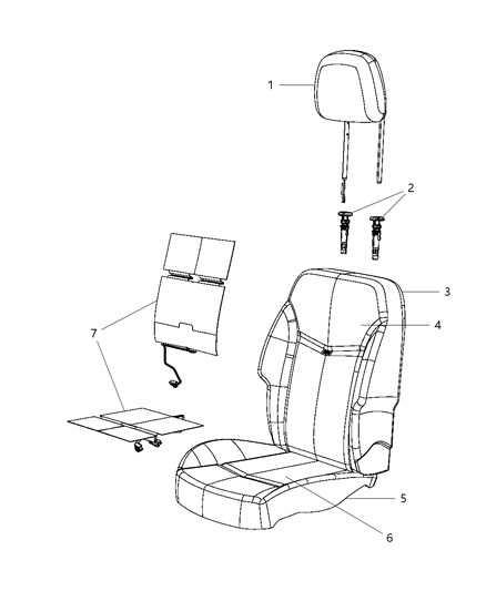 2011 Chrysler 200 Seat Cushion Foam Diagram for 68141335AA