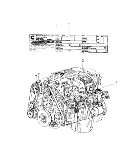 2007 Dodge Ram 3500 Engine Assembly & Identification Diagram 2