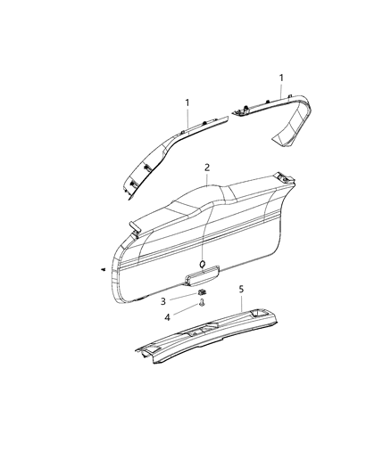 2017 Jeep Patriot Liftgate Trim Panels And Scuff Plate Without Speakers Diagram