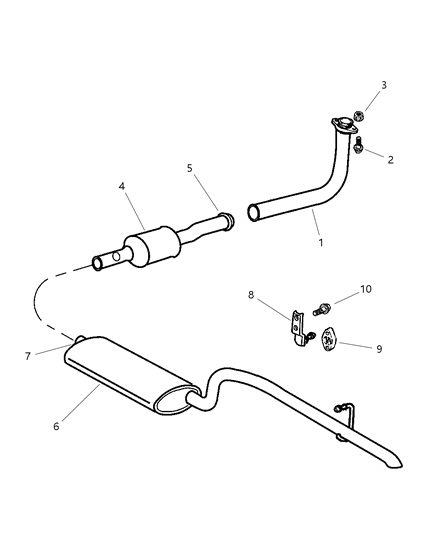 1999 Jeep Grand Cherokee Exhaust Pipe Diagram for 52101037
