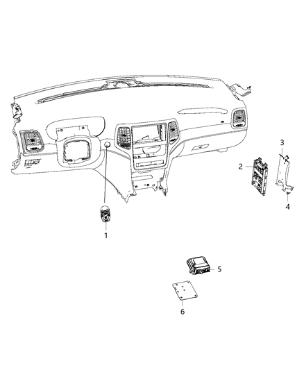 2016 Jeep Grand Cherokee Modules, Instrument Panel Diagram