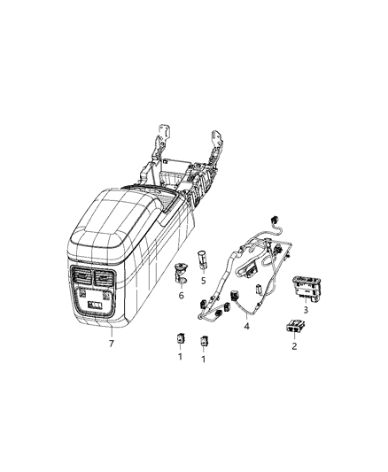 2019 Dodge Charger Wiring - Console Diagram 1