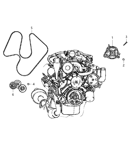 2001 Dodge Dakota Belt Accessory Drive Diagram for 53010303