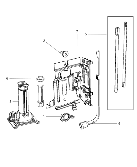 2011 Ram 3500 Jack Assembly & Tools Diagram