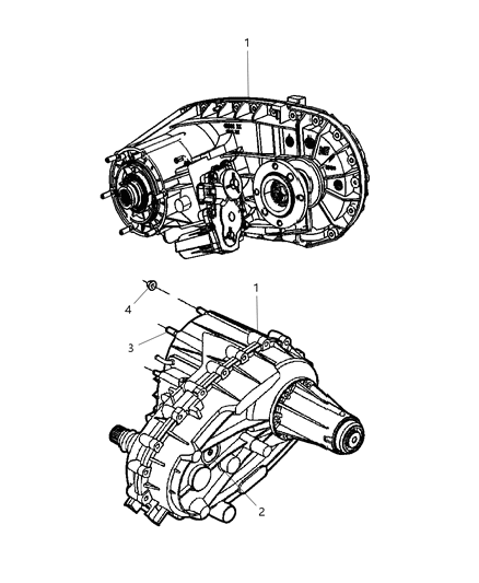 2008 Dodge Ram 3500 Transfer Case Assembly And Mounting Diagram