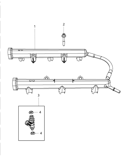 2018 Jeep Wrangler JK (Previous-generation) Fuel Rail & Injectors Diagram 2