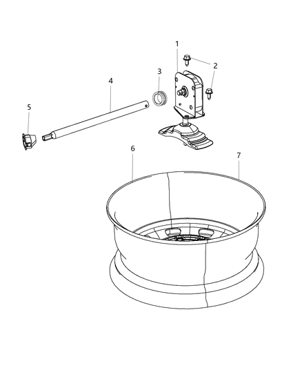 2020 Ram 3500 Spare Tire Carrier Diagram for 68453827AB