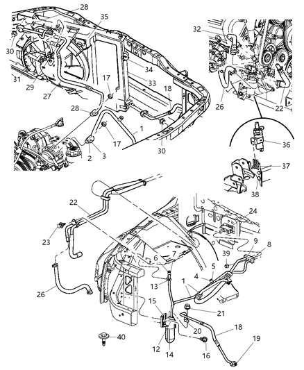 2007 Chrysler Aspen Line-A/C Suction And Liquid Diagram for 68028887AA