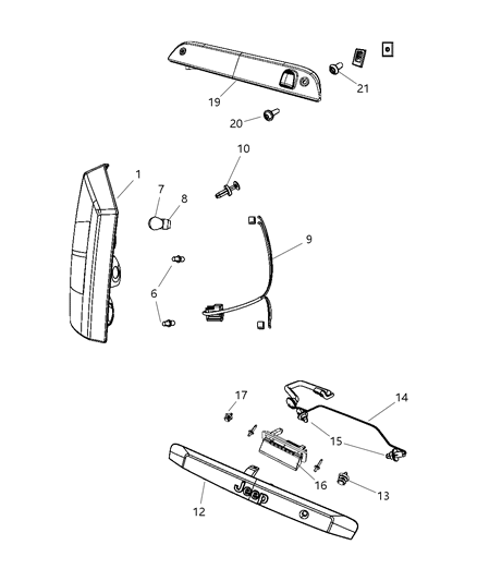 2008 Jeep Compass Lamps - Rear Diagram