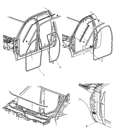 2014 Ram 3500 Cab Chassis Body Weatherstrips & Seals Diagram