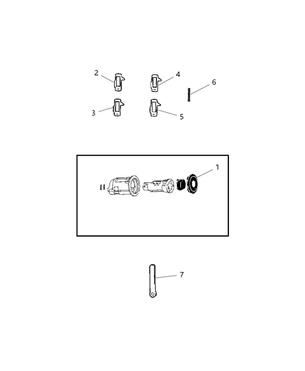 2009 Dodge Charger Decklid Cylinder & Key Diagram