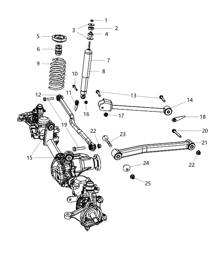 2007 Jeep Wrangler ABSORBER Pkg-Suspension Diagram for 68003290AC