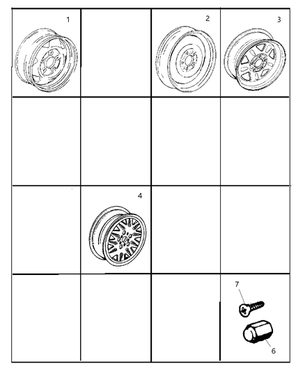2001 Jeep Cherokee Steel Wheel Diagram for 5EW03T4A