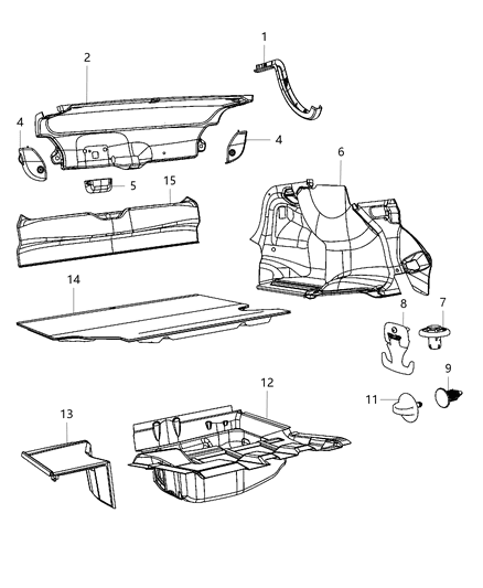 2012 Dodge Charger Carpet - Luggage Compartment Diagram