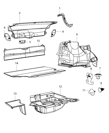 2012 Dodge Charger Carpet-Trunk Diagram for 55315126AH