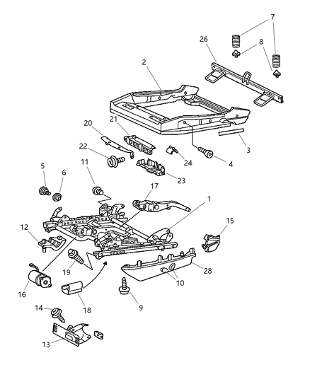 2008 Chrysler Crossfire Motor-Seat ADJUSTER Diagram for 5103244AA