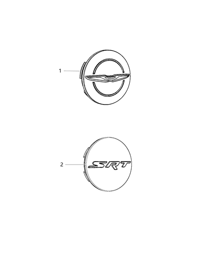 2016 Chrysler 300 Wheel Center Cap Diagram for 1LB74DX8AB