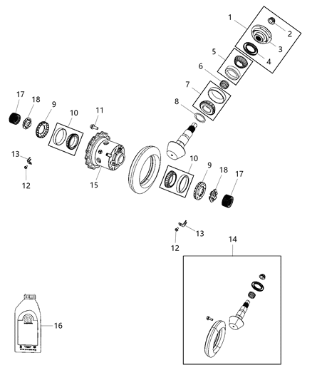 2020 Ram 3500 Pickup Differential Assembly, Rear Diagram 2