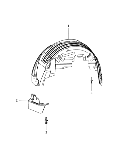 2016 Dodge Journey Rear Wheelhouse Shields Diagram