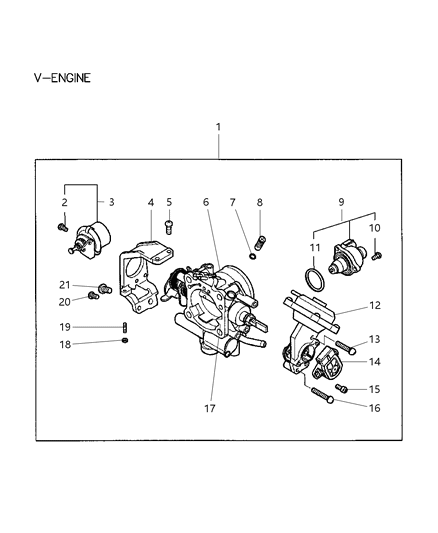 2001 Dodge Stratus Throttle Body Diagram for MD628117