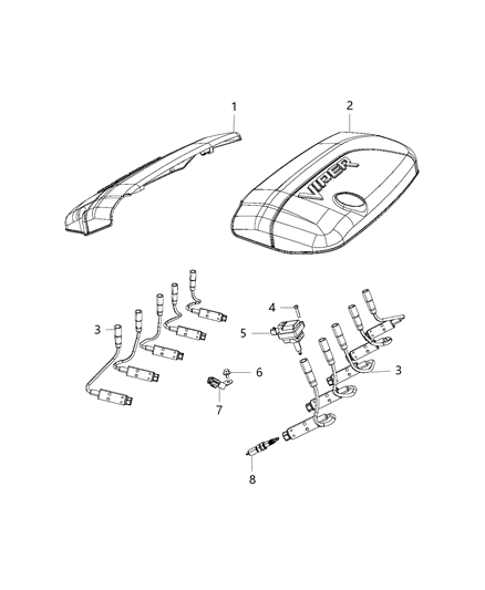 2017 Dodge Viper Spark Plugs, Ignition Wires, Ignition Coil Diagram