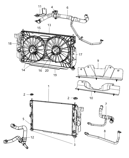 2008 Jeep Patriot Radiator & Related Parts Diagram