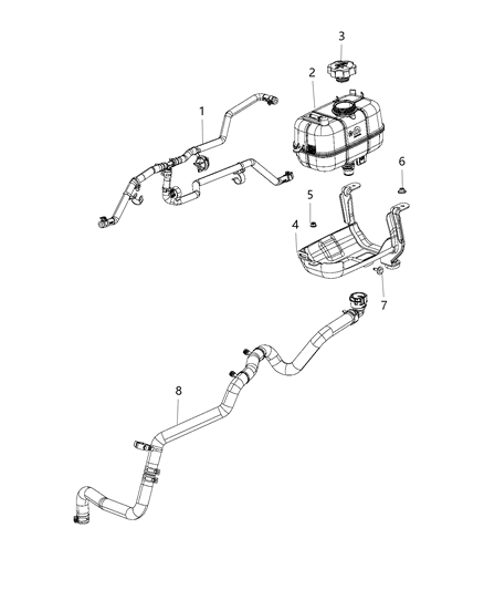 2018 Jeep Wrangler Bottle-COOLANT Recovery Diagram for 68283565AB