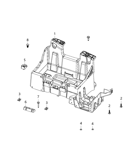 2021 Ram 1500 Battery Hold Down Diagram for 68217050AA