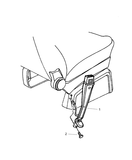 2000 Chrysler Grand Voyager Seat Belts - Quad Diagram