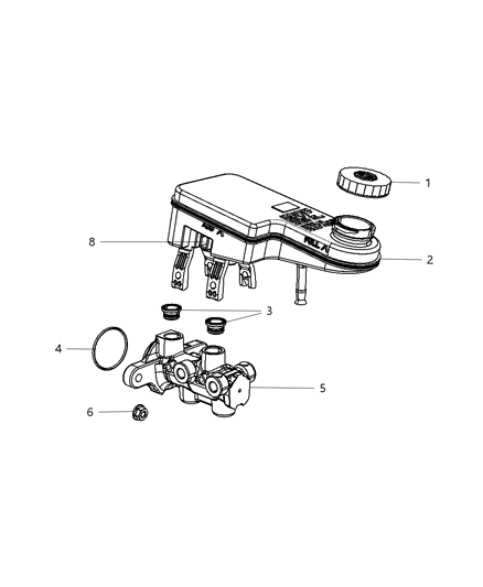 2008 Chrysler Sebring Brake Master Cylinder Diagram
