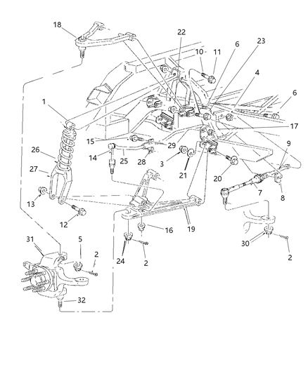 2000 Dodge Viper Link-Trailing Rear Suspension Diagram for 4763159