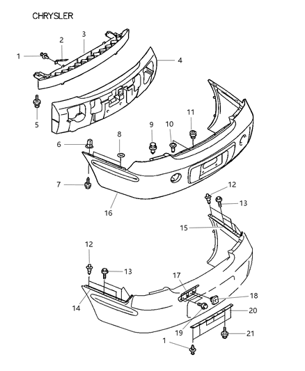 2001 Chrysler Sebring Plate-FASCIA Diagram for MR432900